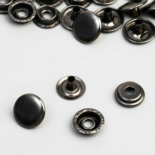 Кнопка установочная, Омега, железная, d - 15 мм, цвет чёрный никель, 100 шт. от компании М.Видео - фото 1