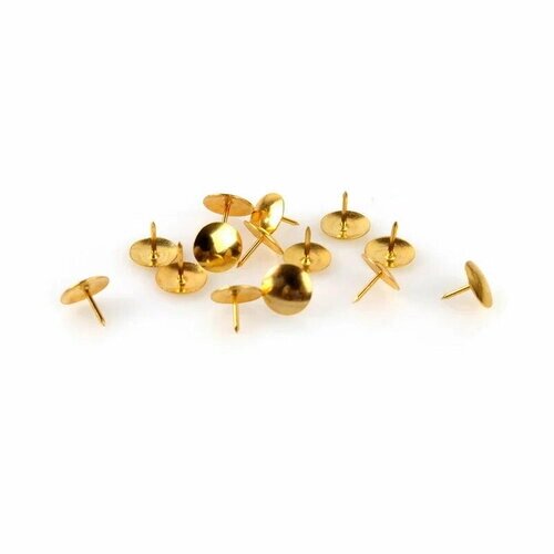 Кнопки Alco канцелярские, металлические, золотые 100 штук в уп. 112 от компании М.Видео - фото 1