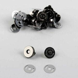 Кнопки магнитные, d 14 мм, 10 шт, цвет чёрный