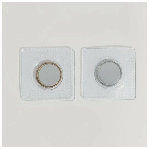 Кнопки магнитные потайные, d = 15 мм, 2 части, цвет серебряный от компании М.Видео - фото 1