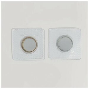 Кнопки магнитные потайные, d = 15 мм, 2 части, цвет серебряный