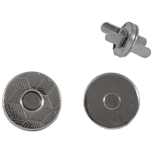 Кнопки металлические магнитные для сумок и рукоделия, диаметр 10 мм., 10 шт. в упаковке, никель от компании М.Видео - фото 1