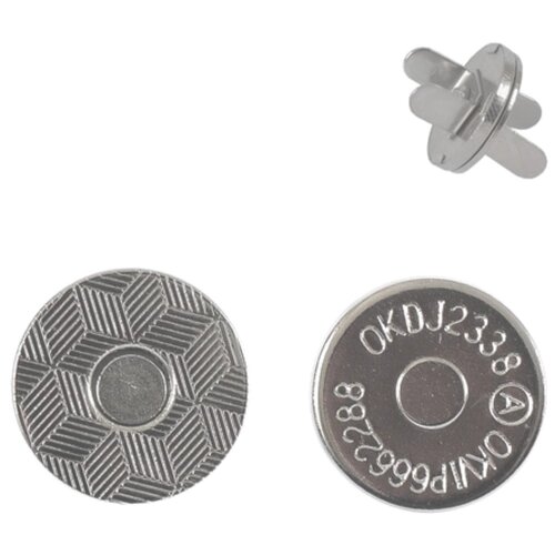 Кнопки металлические магнитные для сумок и рукоделия, диаметр 14 мм., 10 шт. в упаковке, никель от компании М.Видео - фото 1