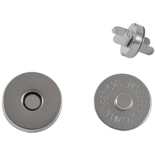 Кнопки металлические магнитные для сумок и рукоделия, диаметр 18 мм., 30 шт. в упаковке, никель от компании М.Видео - фото 1