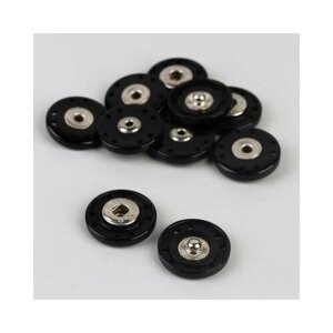 Кнопки пришивные декоративные, d = 23 мм, 5 шт, цвет чёрный Арт Узор Чёрный Китай