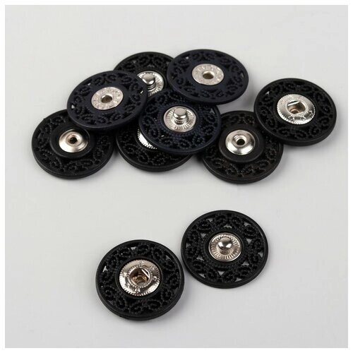 Кнопки пришивные декоративные, d = 25 мм, 5 шт, цвет чёрный (2шт.) от компании М.Видео - фото 1