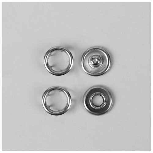 Кнопки рубашечные, d = 9,5 мм, 100 шт, цвет серебряный./В упаковке шт: 1 от компании М.Видео - фото 1