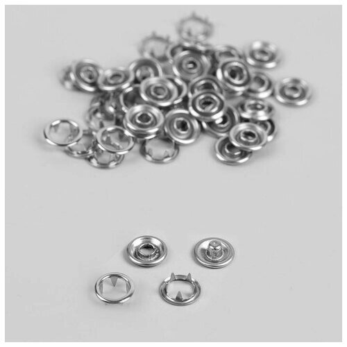 Кнопки рубашечные, d = 9,5 мм, 100 шт, цвет серебряный от компании М.Видео - фото 1