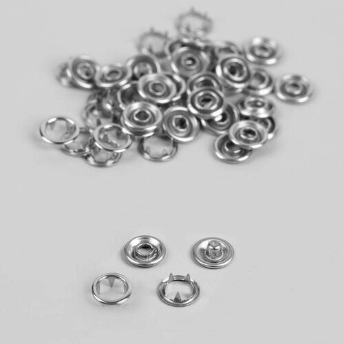 Кнопки рубашечные, d - 9,5 мм, 100 шт, цвет серебряный от компании М.Видео - фото 1