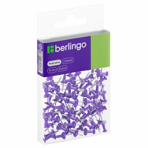 Кнопки силовые Berlingo, 50шт, цветные, ПВХ упак, европодвес, фиолетовые, 3 штуки