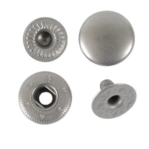 Кнопки застежки для одежды и рукоделия 12,5 мм матовый никель роллинг, 30 штук