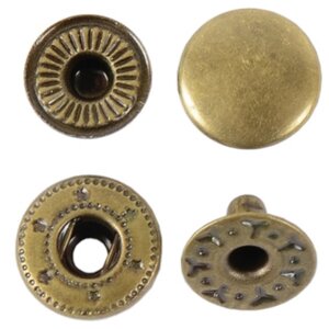 Кнопки застежки для одежды и рукоделия 15 мм антик роллинг, 30 штук