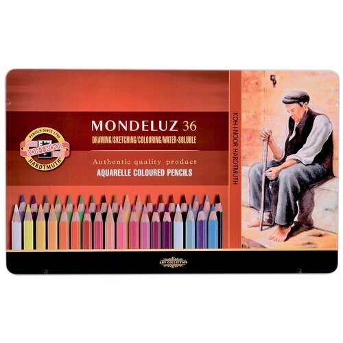 KOH-I-NOOR Акварельные карандаши Mondeluz, 36 цветов, 3725036001PL микс от компании М.Видео - фото 1