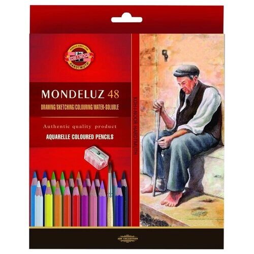KOH-I-NOOR Карандаши акварельные Mondeluz Old Man, 48 цветов, 3713048003KZ разноцветный от компании М.Видео - фото 1