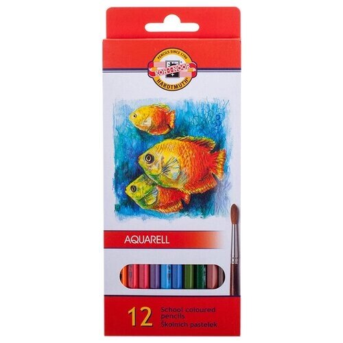 KOH-I-NOOR Карандаши акварельные Рыбки, 12 цветов (3716012004KS) разноцветный от компании М.Видео - фото 1