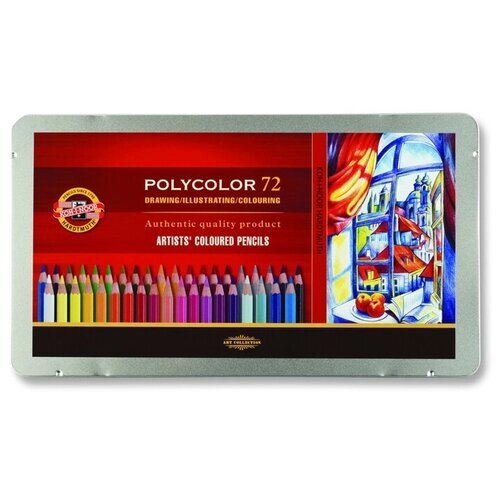 KOH-I-NOOR Карандаши цветные Polycolor, 72 цвета (3827072001PL) микс от компании М.Видео - фото 1