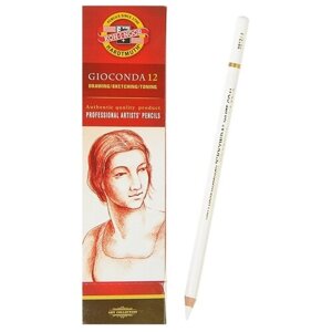 KOH-I-NOOR Угольный карандаш Gioconda Extra, 12 шт. (8812 4) белый