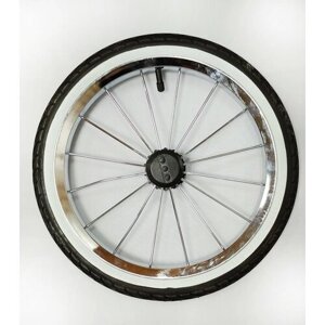 Колесо для коляски надувное металл подшипник с белой полосой 14 х1 3/8х1 5/8 (44-288) с тормозной шестеренкой