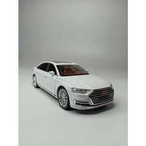 Коллекционная машинка игрушка металлическая Audi А8 для мальчиков масштабная модель 1:24 белый