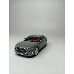 Коллекционная машинка игрушка металлическая Audi А8 для мальчиков масштабная модель 1:24 серый