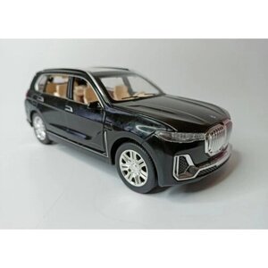 Коллекционная машинка игрушка металлическая BMW X7 для мальчиков масштабная модель 1:24 черная