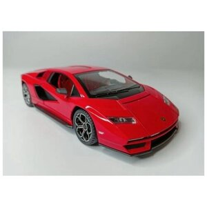 Коллекционная машинка игрушка металлическая Ламборджини Lamborghini для мальчиков масштабная модель 1:24 красный
