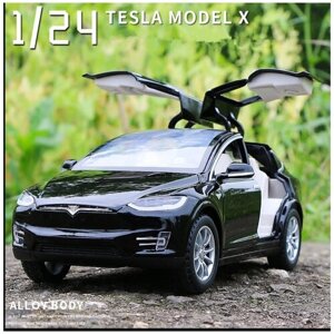 Коллекционная машинка Tesla X 100D 1:24 (металл, свет, звук)