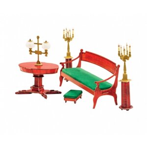 Коллекционный набор мебели. Диван и овальный стол из гостиной домика Нащекина У423
