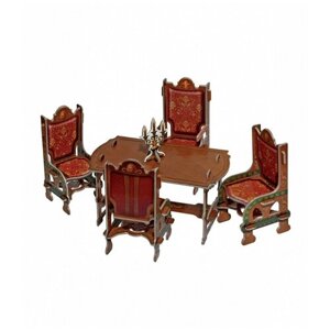 Коллекционный набор мебели "Столовая" коричневая У259-01