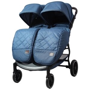 Коляска для двойни LUXMOM T11 (синий) ПА