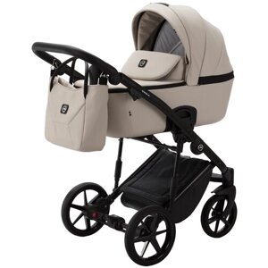 Коляска для новорожденных Adamex Mobi Deluxe 2 в 1, всесезонная прогулочная детская коляска, цвет бежевый
