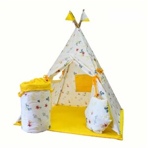 Комбо-набор детский вигвам и мешок для игрушек Kampfer (желтый)