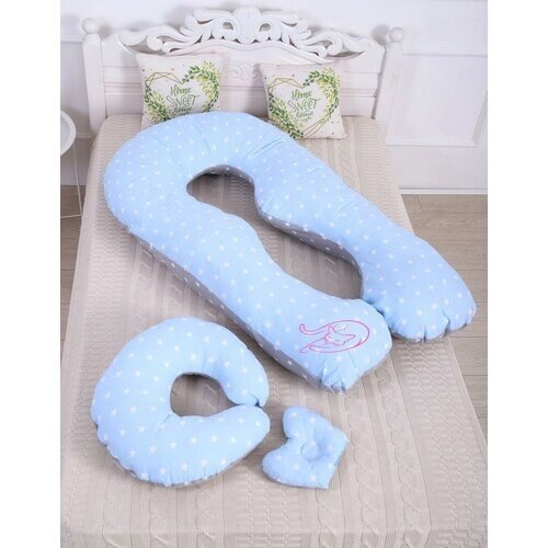 Комбо-набор подушек для беременных 3 в 1 Серо-голубые зведочки от компании М.Видео - фото 1
