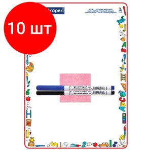 Комплект 10 шт, Доска для рисования с маркером двухсторонняя Centropen, А4