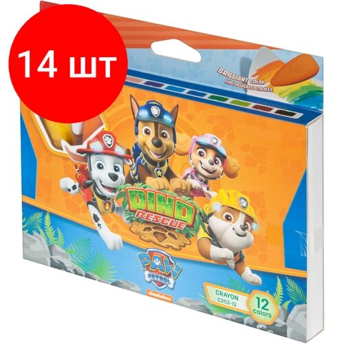 Комплект 14 наб, Мелки восковые пластиковые Deli Paw Patrol набор 12 цв европодвес, EC202-12 от компании М.Видео - фото 1