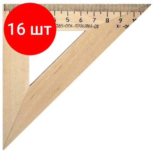 Комплект 16 шт, Треугольник деревянный, угол 45, 11 см, УЧД, С138 от компании М.Видео - фото 1
