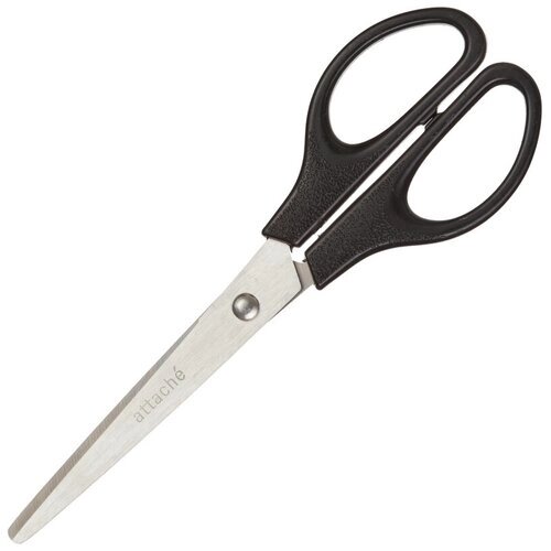 Комплект 2 штук, Ножницы Attache 180 мм с пластик. эллиптическими ручками, цвет черный от компании М.Видео - фото 1