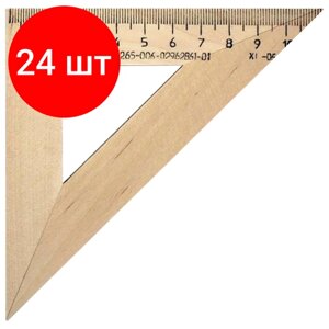 Комплект 24 шт, Треугольник деревянный, угол 45, 11 см, УЧД, С138