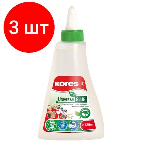 Комплект 3 штук, Клей канцелярский универсальный 125мл Kores ЭКО'75205 от компании М.Видео - фото 1