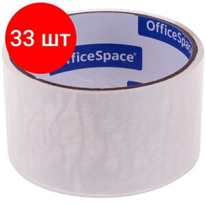 Комплект 33 шт, Клейкая лента упаковочная OfficeSpace, 48мм*15м, 38мкм, ШК