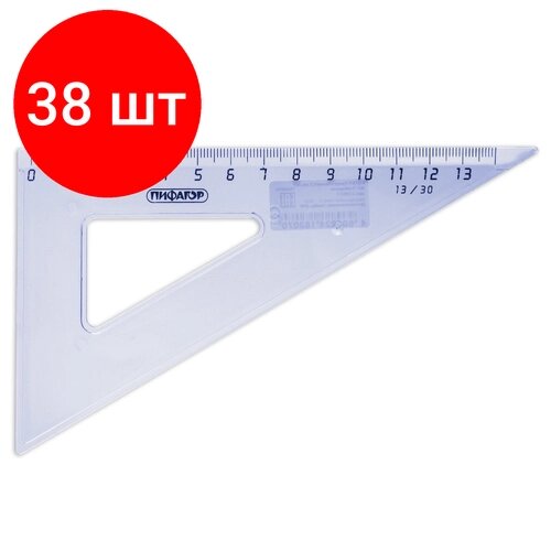 Комплект 38 шт, Треугольник пластиковый 30х13 см, пифагор, тонированный, прозрачный, 210617 от компании М.Видео - фото 1