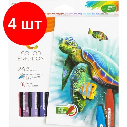 Комплект 4 наб, Пастель масляная Deli EC20120 Color Emotion 6-гранные 24цв/наб от компании М.Видео - фото 1