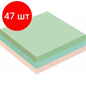 Комплект 47 штук, Стикеры Attache куб 51х51, пастель 3 цвета 300 л