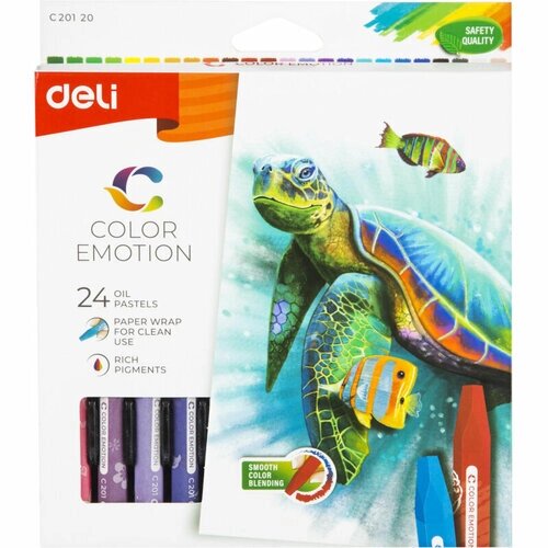 Комплект 5 наб, Пастель масляная Deli EC20120 Color Emotion 6-гранные 24цв/наб от компании М.Видео - фото 1