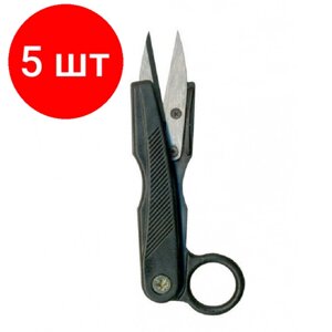 Комплект 5 штук, Ножницы профессиональные КраМет для обрезки ниток 125мм чехол (Н-065)