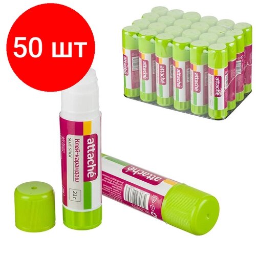 Комплект 50 штук, Клей-карандаш 21 г Attache от компании М.Видео - фото 1