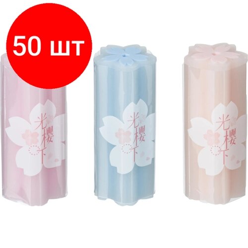 Комплект 50 штук, Ластик Deli Sakura 71136 22х22х55 мм эко ПВХ ассорти от компании М.Видео - фото 1