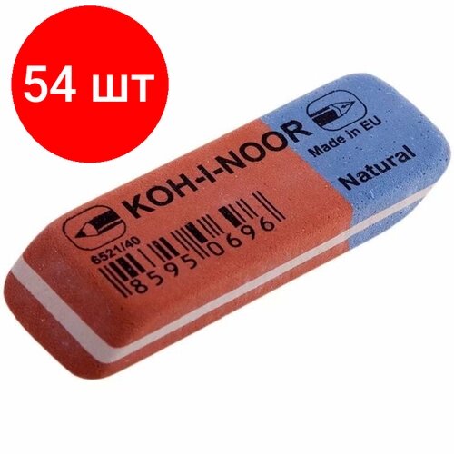Комплект 54 штук, Ластик KOH-I-NOOR 6521/40 57х20х8мм для графита и чернил сине-красный от компании М.Видео - фото 1
