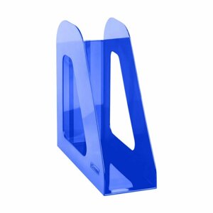 Комплект 6 шт, Лоток для бумаг вертикальный СТАММ "Фаворит", тонированный синий, ширина 90мм