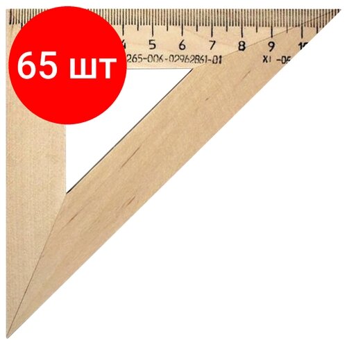 Комплект 65 шт, Треугольник деревянный, угол 45, 11 см, УЧД, С138 от компании М.Видео - фото 1